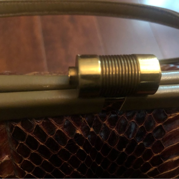 Beautiful vintage mini bowling bag in a real snake, 50 old and More,  vintage. - Picture 7 of 9